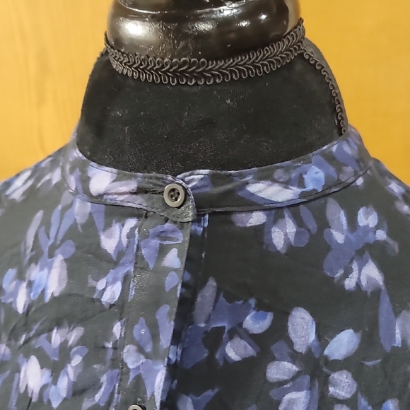 Bella Dahl Long Sleeve Blue Patterned Dress - Picture 7 of 8